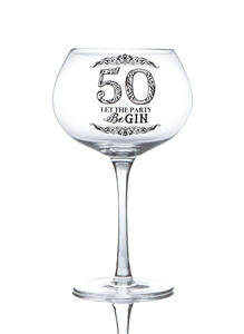 50th Birthday Stemmed Gin Glass
