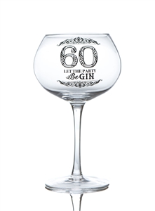 60th Birthday Stemmed Gin Glass