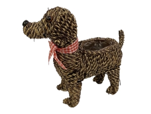 Straw & Rope Dog Planter 26cm (25% OFF)