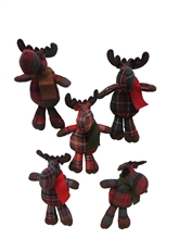 Hanging Tartan Moose 5 Assorted