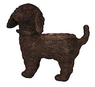 Dark Brushwood Standing Dog Planter