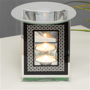 Hestia Black And Silver Glass Oil Burner