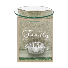 Gold Glass Wax Melter / Oil Burner Family 12cm