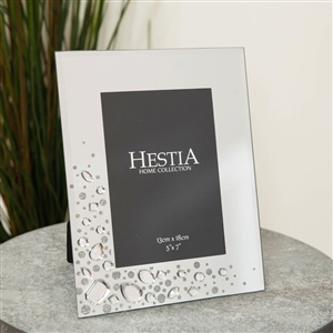 Hestia Mirror Glass Photo Frame With Large Crystals 5x7