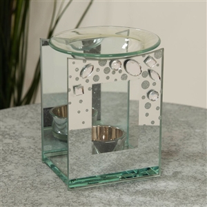 Hestia Glass Oil Burner With Large Crystals 12cm