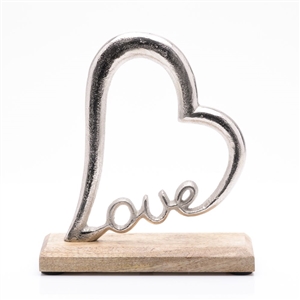 Wood And Metal Love Heart Decoration 20cm