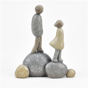 Pebble Sculpture - Couple Standing 14cm