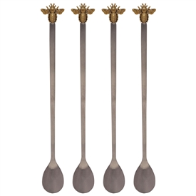 Set Of 4 Long Mixing Spoons Bee 19cm