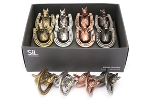 Novelty Horse Head Door Knob 7cm 4 Assorted Colours