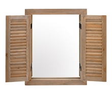 Driftwood Mirror with Shutters 52cm