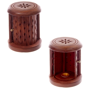 Barrel Incense Cone Burner With Door