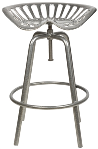 Grey Metal Tractor Seat Stool