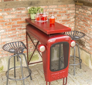 Red Metal Tractor Table