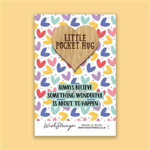 Wishstrings Hug Heart Token - Believe Something Wonderful