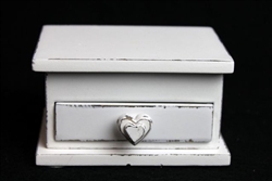 Small Double Heart 1 Drawer Trinket Box