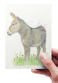 A6 Eco Card - Floral Ear Donkey
