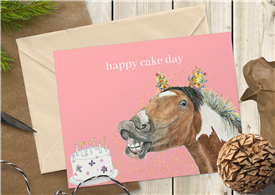 A6 Eco Card - Cake Day Horse