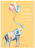 A6 Eco Card - Birthday Elephant Never Forgets
