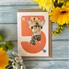 A6 Eco Card - Number 5 With Giraffe