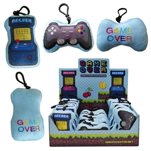 Plush Game Over Keyring With Sound 2 Assorted
