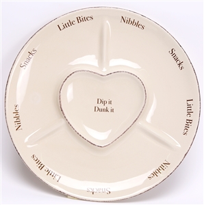 Heart Dip And Snack Dish 30cm