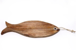 Rustic Wooden Fish Chopping Board 49cm