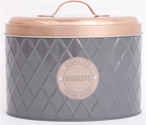 Grey Biscuit Tin 19cm