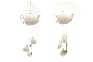 Ceramic Teapot Wind Chimes 2 Assorted 38cm