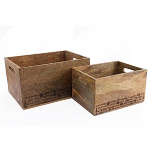 Set Of 2 Cheese And Wine Crates 35cm