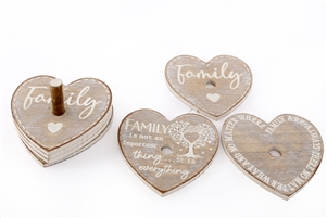 Set Of 6 Heart With Wording Coasters