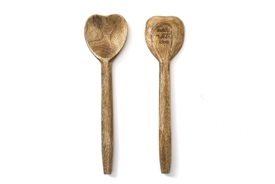 Set Of 2 Heart Shaped Spoons 30cm