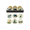 6asst Vintage Safari Glass Coasters