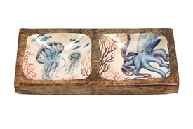 Ocean Enamelled Double Tray