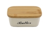 Steel Butterdish With Bamboo Lid  15.5cm