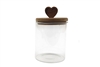 Glass Jar With Heart Lid 16.6cm