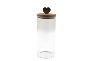 Glass Jar With Heart Lid 25.8cm