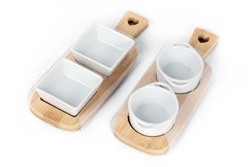 Dip Dish Set on Bamboo Holder