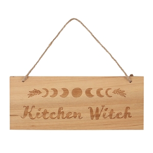 Kitchen Witch Wooden Sign 20cm