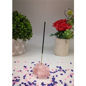 Real Crystal Incense Stick Holder - Rose Quartz
