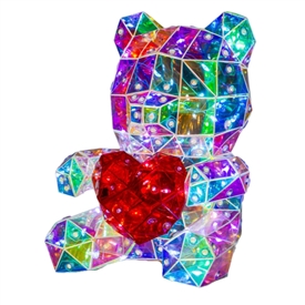 Mini Glitz Buddies LED USB Light - Heart With Bear 18cm