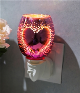 Plug-In 3D Glass Oil Warmer - Pink Heart