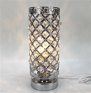 Touch Sensitive Jewelled Silver Aroma Lamp