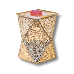 Silver Crackle Geometric Wax Warmer