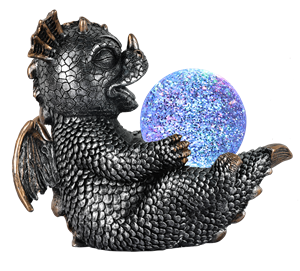 Magic Dragon With Glitter Ball - Silver Pyro 22cm