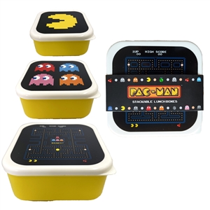 Set Of 3 Pacman Lunch Boxes 13.5cm