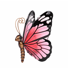 LED Butterfly Lamp with Glass Wings - Cerise