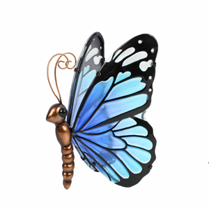 LED Butterfly Lamp with Glass Wings - Teal Blue