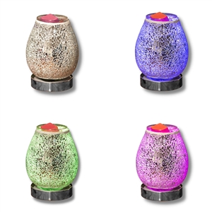 LED Colour Changing Aroma Lamp - Silver Mosaic