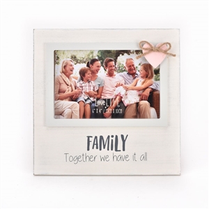 MDF Frame With Heart - Family