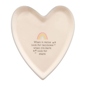 Love Life Heart Trinket Dish - Rainbows 11cm